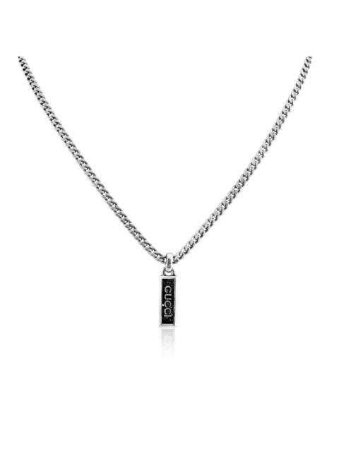 GUCCI Open Box - GUCCI Black Enamel Pendant in sterling silver