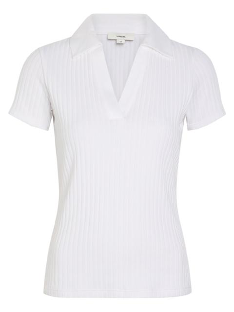 Vince Vince Ribbed Cotton-blend Polo top