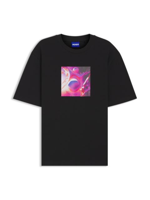 HUGO COLOURFUL-ARTWORK T-SHIRT IN COTTON JERSEY