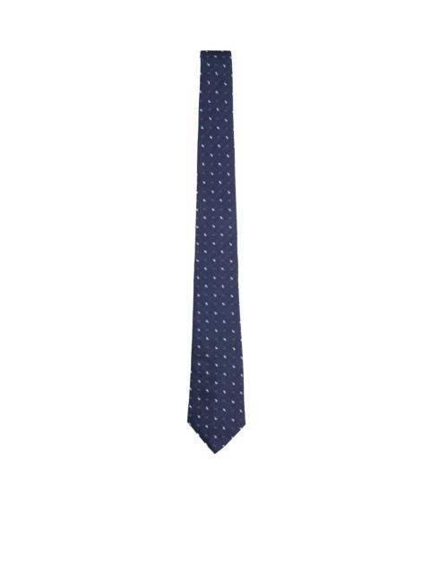 Etro Men Blue Checked Jacquard Silk Tie