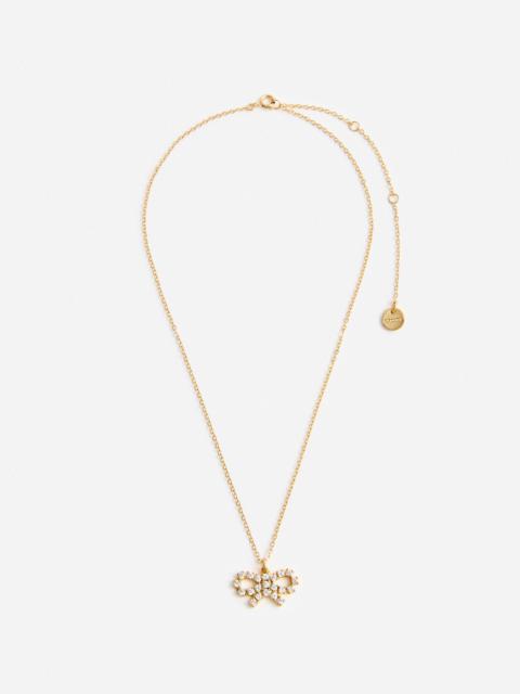 self-portrait Micro Gold Bow Necklace