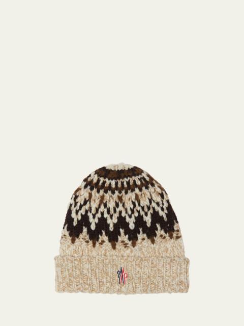 Moncler Grenoble Men's Multi Fair Isle Chunky Knit Beanie Hat