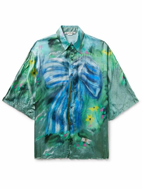 Acne Studios $580 Acne Studios Sandroki Printed Crinkled Viscose Shirt