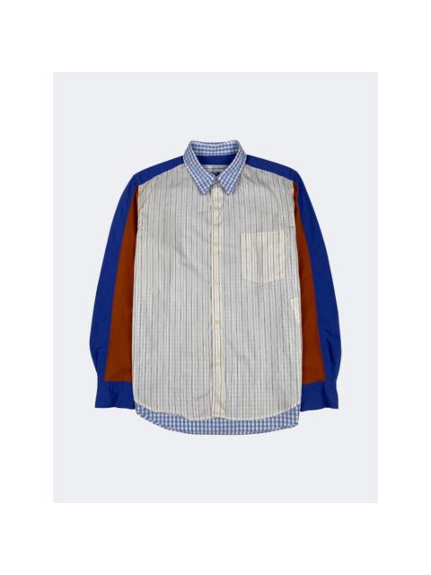 Comme des Garçons SHIRT Panelled Striped Gingham Long Sleeve Shirt