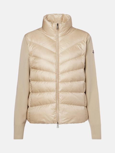 Moncler Down-paneled virgin wool cardigan