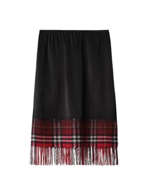 Burberry Burberry Satin Check Scarf Skirt