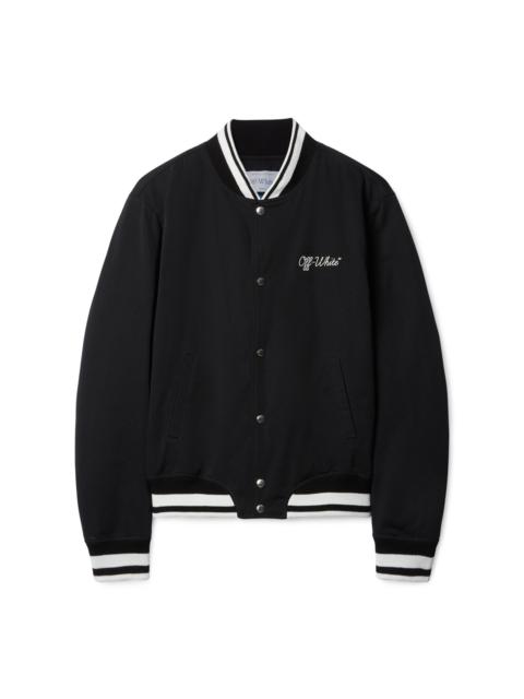 Off-White Black Script Souvenir Varsity Jacket