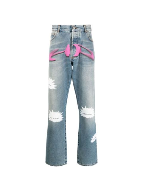 logo-print straight-leg jeans