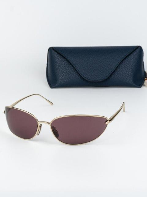 Loewe Loewe Women Sunglasses Gold Purple Wraparound LW40164U 32U NEW AUTHENTIC