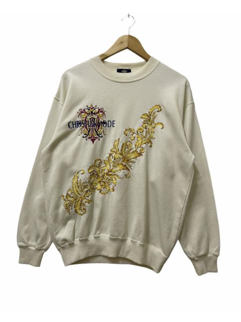 Other Designers Vintage Christian Mode Embroidered Sweatshirt Cream