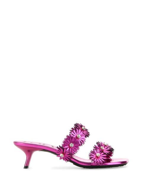 Loewe Loewe Paula's Ibiza Women Fuchsia Leather Paula S Ibiza Petal Mules
