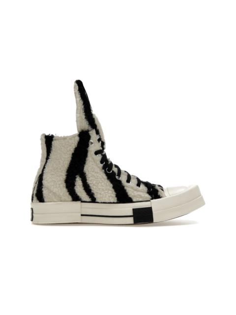 Converse Converse TURBODRK Chuck Taylor All Star 70 Hi Rick Owens DRKSHDW Sherpa Zebra Print White Black