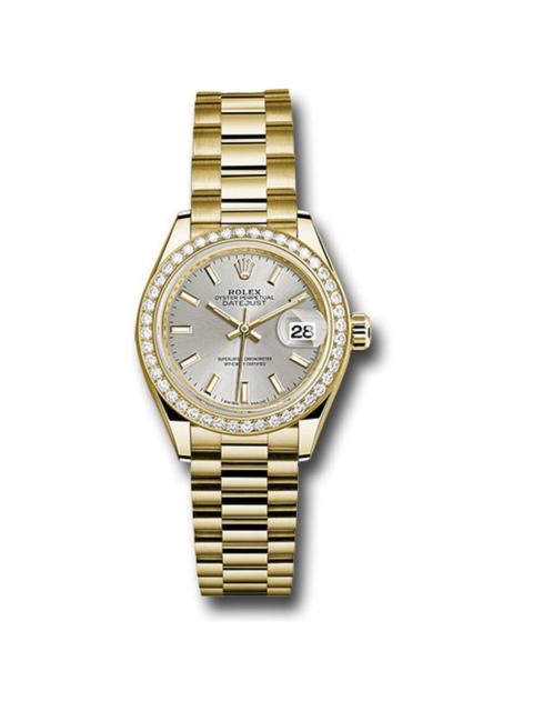 ROLEX Rolex Lady Datejust Silver Dial Automatic 18 Carat Yellow Gold President Watch 279138SSP