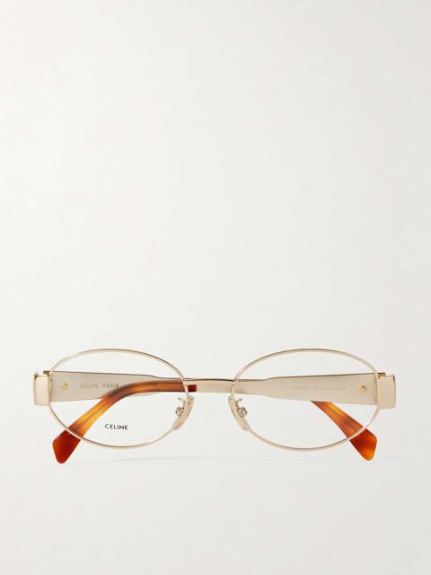 Triomphe oval-frame gold-tone optical glasses Gold