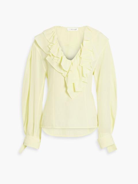 Victoria Beckham Ruffled silk-crepe blouse
