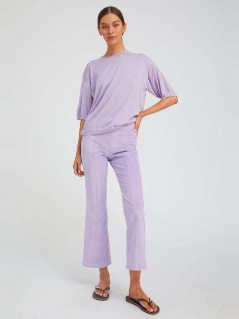 SPRWMN LAVENDER CORDUROY ANKLE FLARE WITH PRINCESS SEAMS