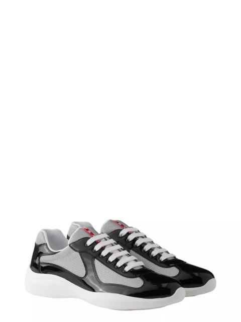 Prada Men's Patent Leather and Technical Fabric America's Cup Sneakers