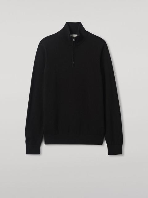 Johnstons of Elgin Classic Cashmere Black Zip Neck Jumper