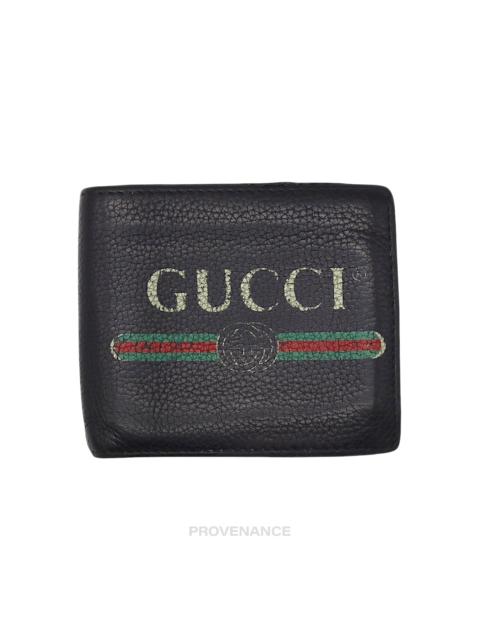 GUCCI Gucci Vintage Logo Bifold Wallet - Black Leather