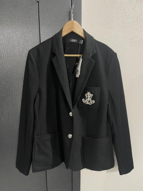 Lauren Ralph Lauren Patch Jacquard Blazer Black Jacket