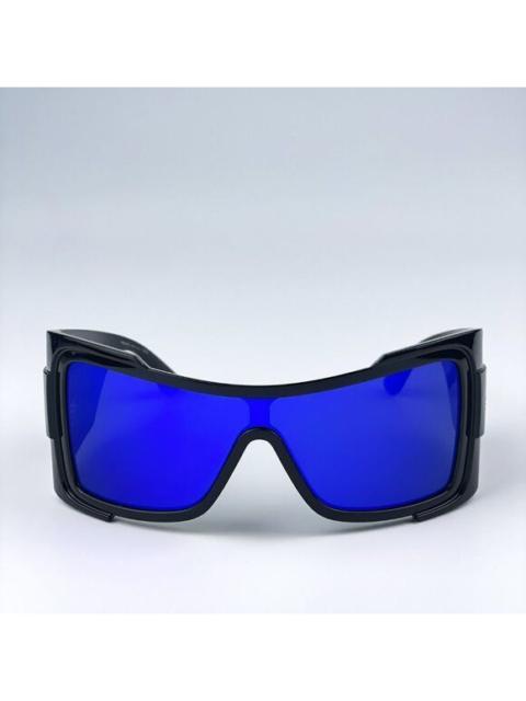 VERSACE NEW Versace VE4451 GB1/55 Black Grey Mirrored Blue Wraparound Unisex Sunglasses