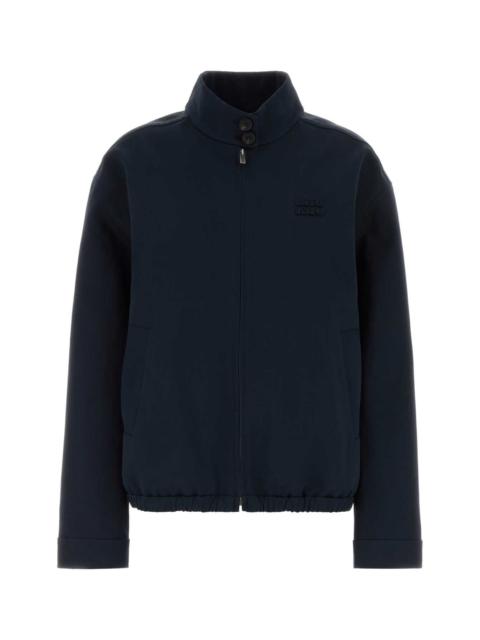 Miu Miu Miu Miu Women Navy Blue Gabardine Jacket