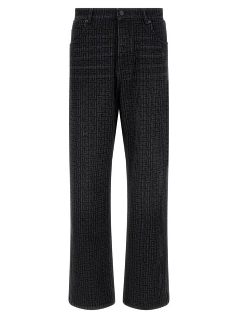 Balmain Balmain Men Monogram Pattern Jeans