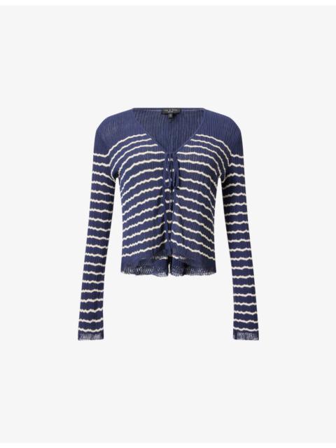 rag & bone Chiara Striped Cotton-Blend Cardigan