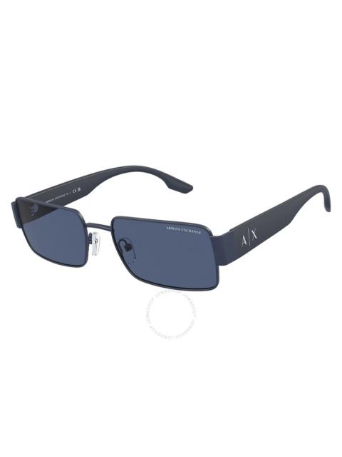 Armani Exchange - Armani Exchange Dark Blue Rectangular Men's Sunglasses AX2052S 609980 57