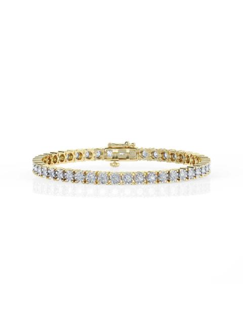 Other Designers Brilliant Diamond 2 Cttw Round Lab Grown Diamond Tennis Bracelet in 14K Yellow Gold-Plated over Ster