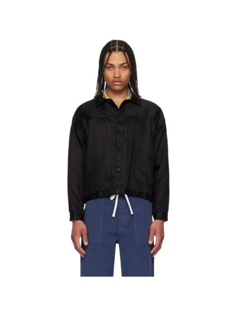 Black Linen Tracker Jacket
