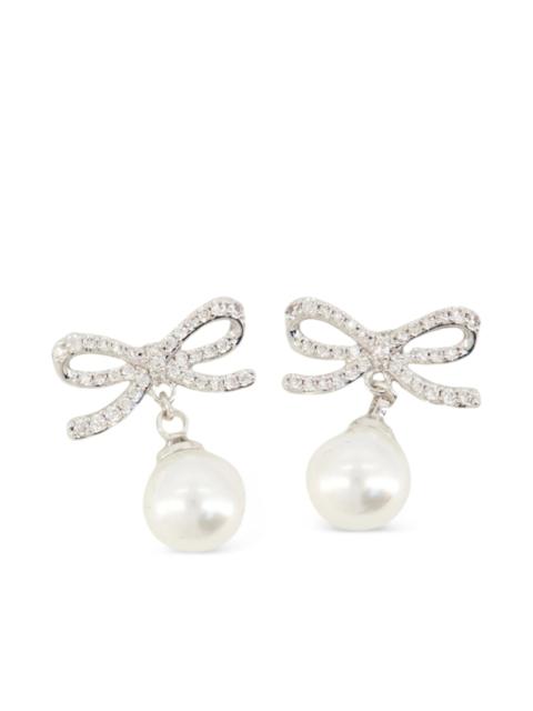 self-portrait bow-detail earrings