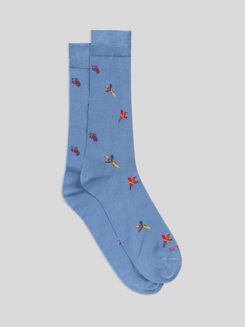 Etro SOCKS WITH PAISLEY MOTIF AND BIRDS