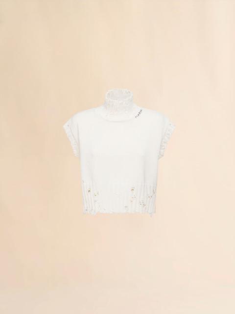 Marni WHITE COTTON CROPPED VEST