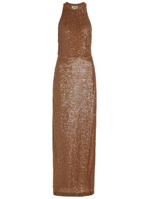 STAUD Staud Bree Sequin Embellished Stretch-mesh Maxi Dress