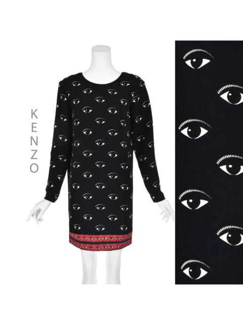 KENZO Eye-Catching Black Crepe Mini Dress