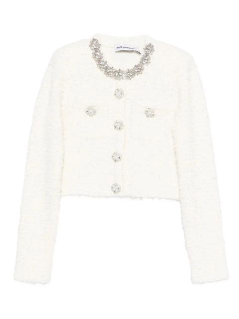 Self-Portrait Women Textured Knit Cardigan