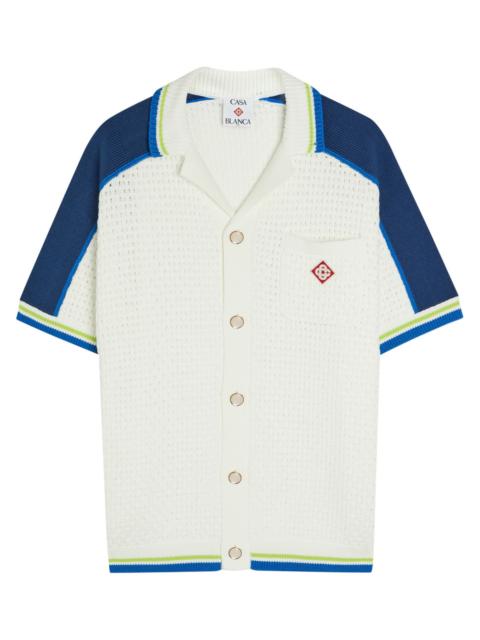 CASABLANCA Casablanca Panelled Crochet Cotton-blend Shirt