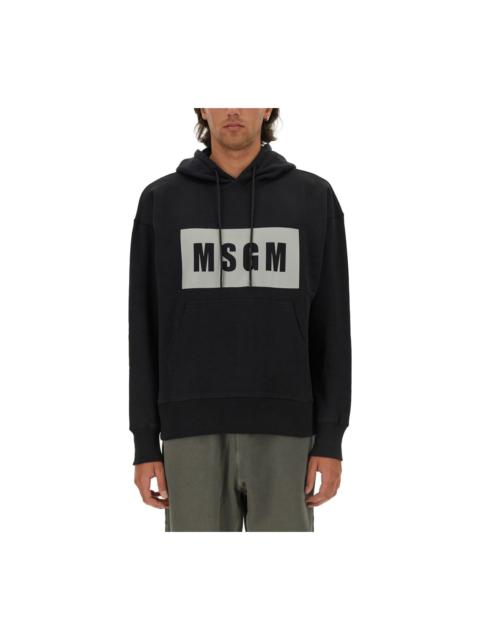 MSGM Logo Printed Drawstring Hoodie