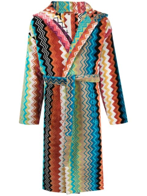 Missoni Giacomo belted hooded bathrobe