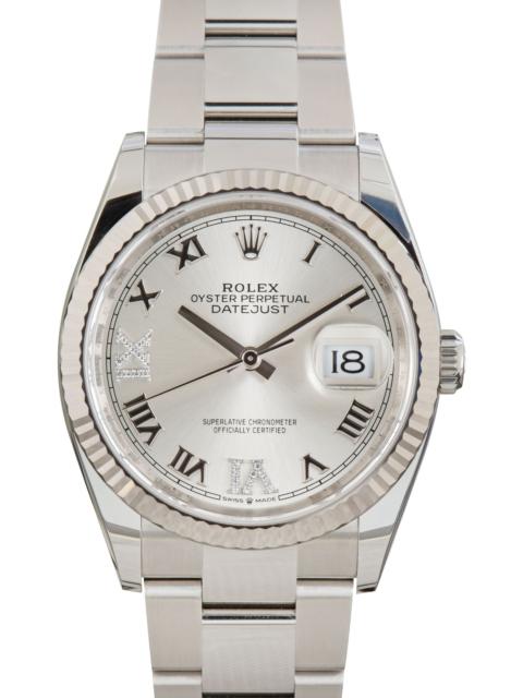 ROLEX Pre-Owned Stainless Steel Rolex Datejust Ref 126234 Silver Dial
