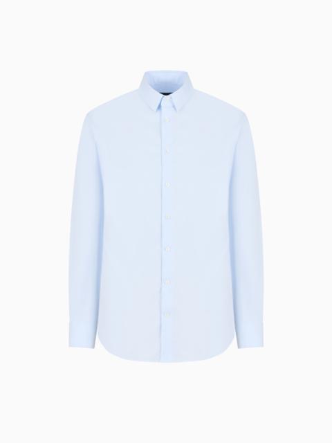 GIORGIO ARMANI Stretch fabric shirt with collar stays