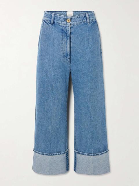 Iconic high-rise straight-leg jeans Light blue