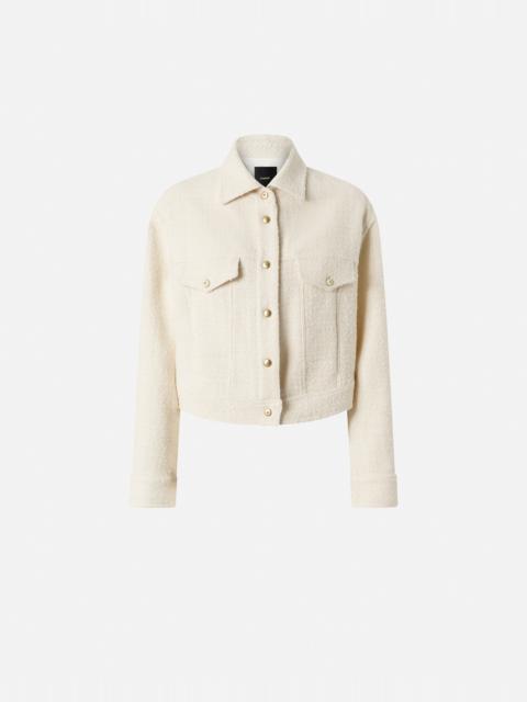 PINKO COTTON AND WOOL BOUCLÉ TRUCKER JACKET