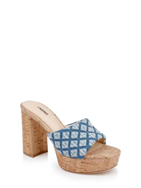 L'AGENCE L'AGENCE Gabriell Platform Slide Sandal in Light Denim at Nordstrom