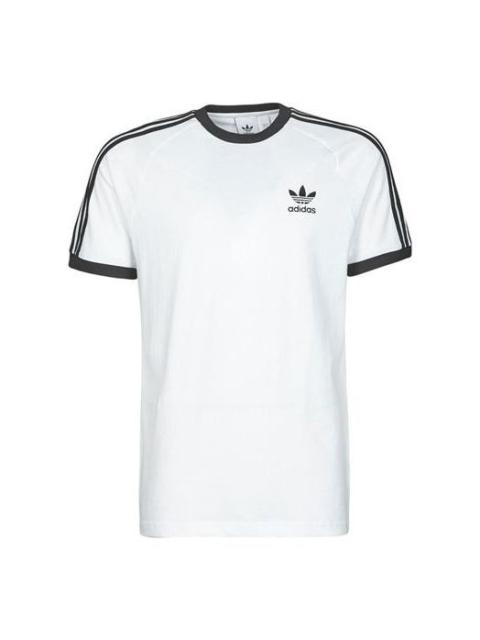 adidas adidas originals Adicolor Classics Embroidered Logo Stripe Sports Short Sleeve White GN3494