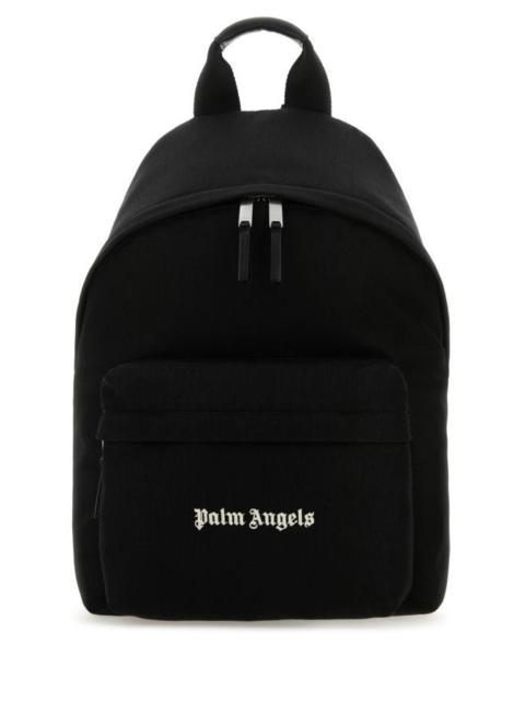 Palm Angels Man Black Canvas Backpack