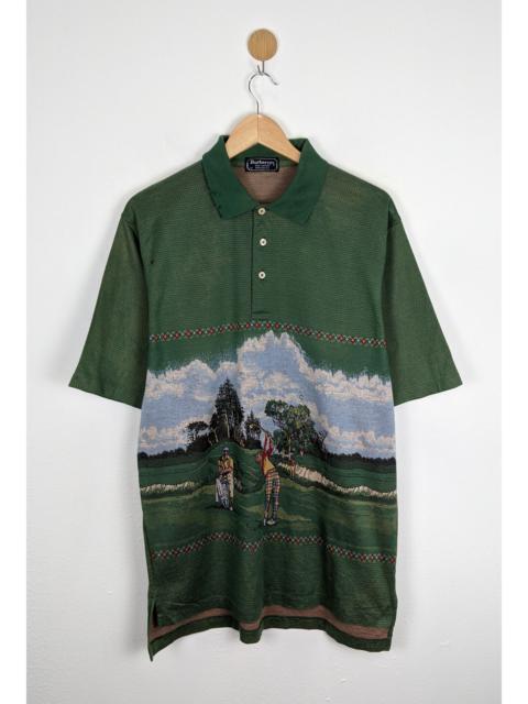 Vintage Burberrys Golf print polo shirt 80s 90s