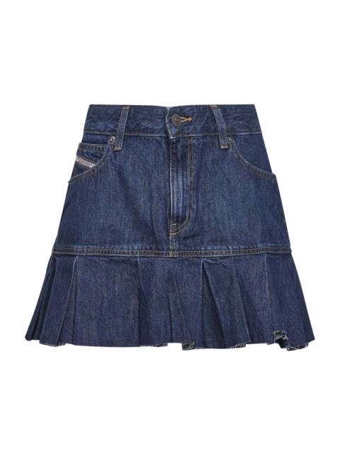 Diesel Diesel Women Blue Denim De-Reen Pleated Mini Skirt