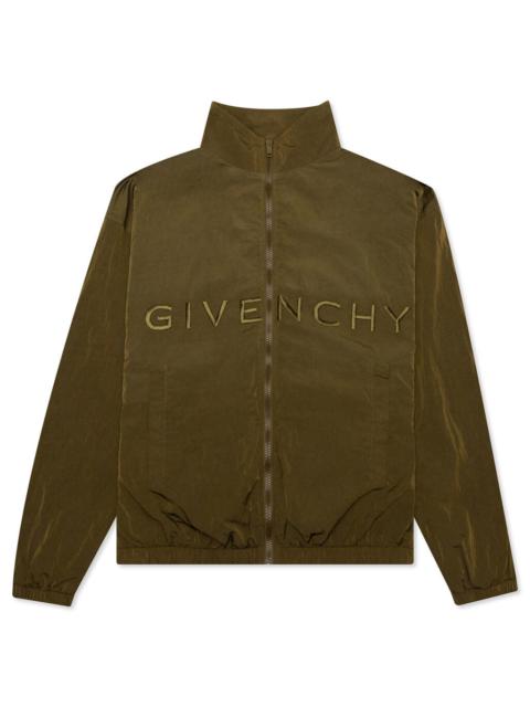Givenchy GIVENCHY GARMENT DYED EMBROIDERED JACKET - BOTTLE GREEN